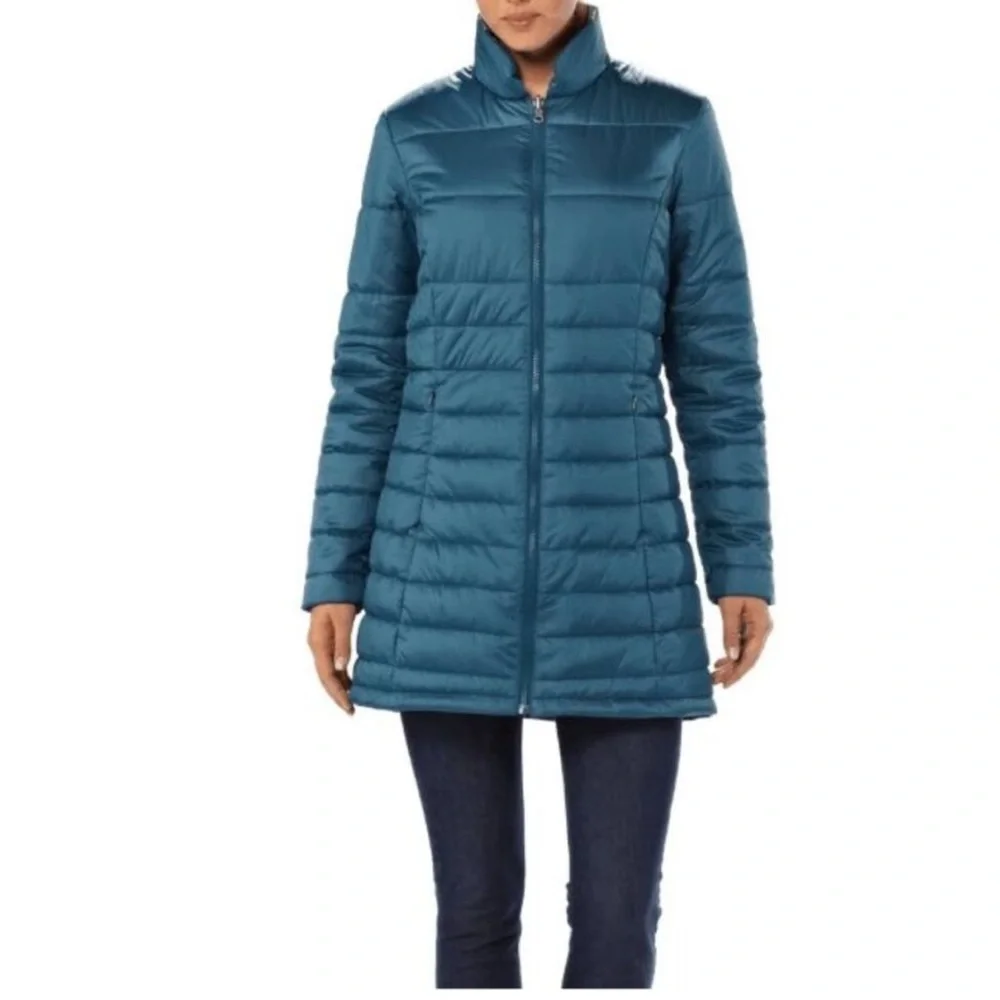 Patagonia Stormdrift 3-in-1 Parka Charcoal Teal Smolder Blue Women's Medium - Picture 3 of 11